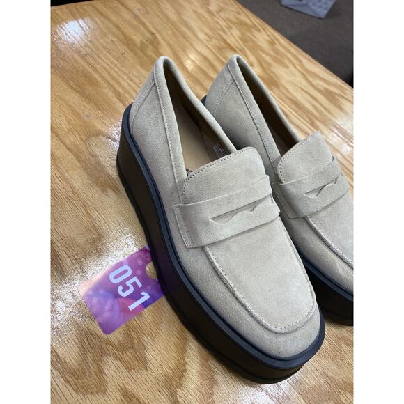 Free People Nico Women's 7 tan Suede Moc Toe Comfort Slip-On Platform Loafers - Picture 7 of 7